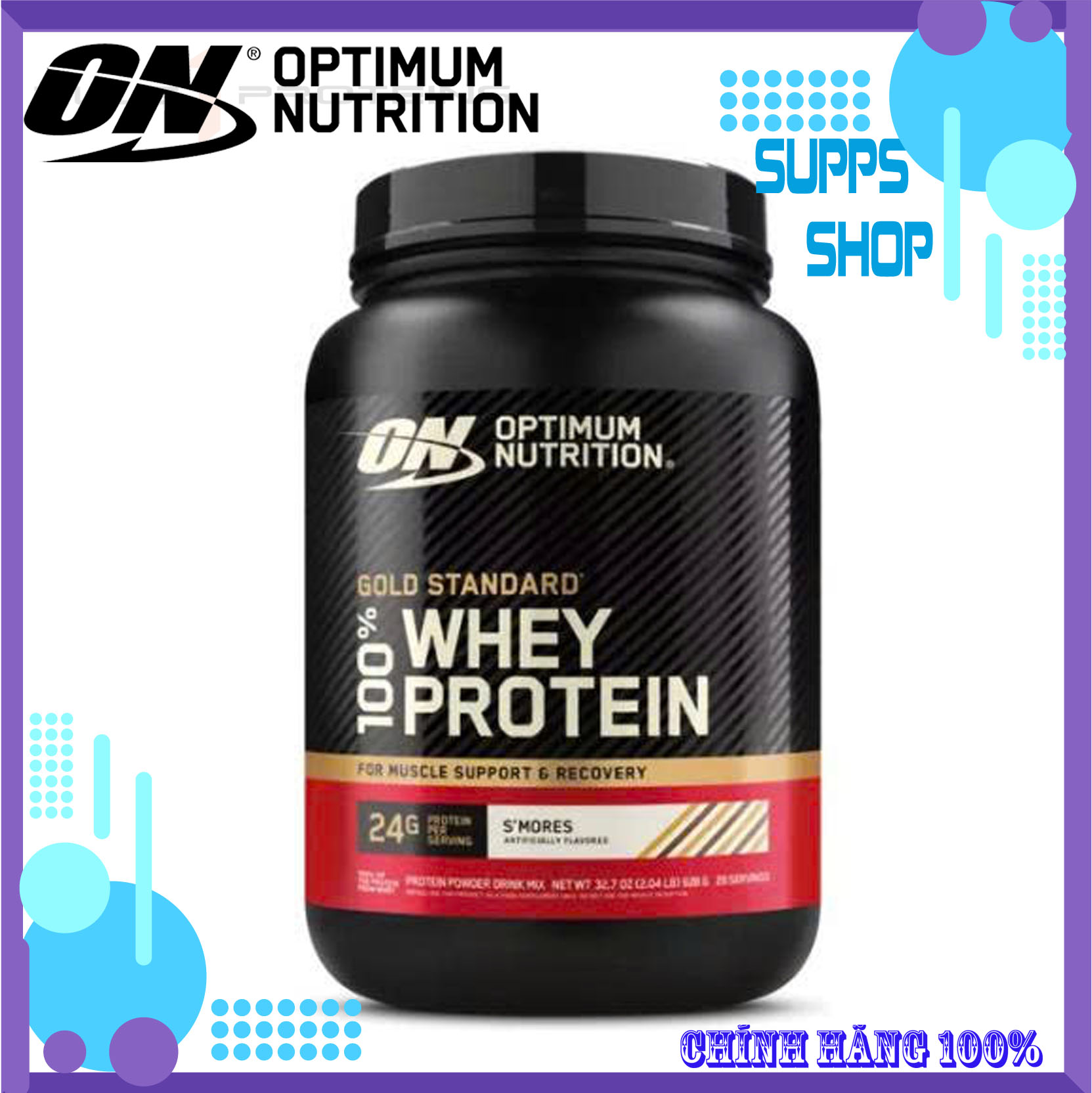 Optimum Nutrition Gold Standard Whey 100% 2lbs – Whey Protein Tăng Cơ Hương Dâu