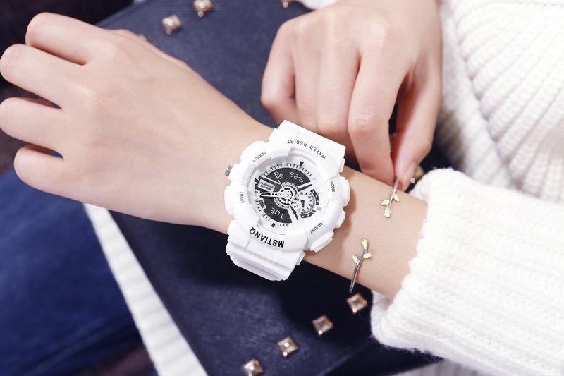 [HCM]ĐỒNG HỒ THỂ THAO NAM NỮ MSTIANQ DÂY CAO SU CHẠY KIM GIẢ ĐIỆN TỬ PHONG CÁCH HÀN QUỐC