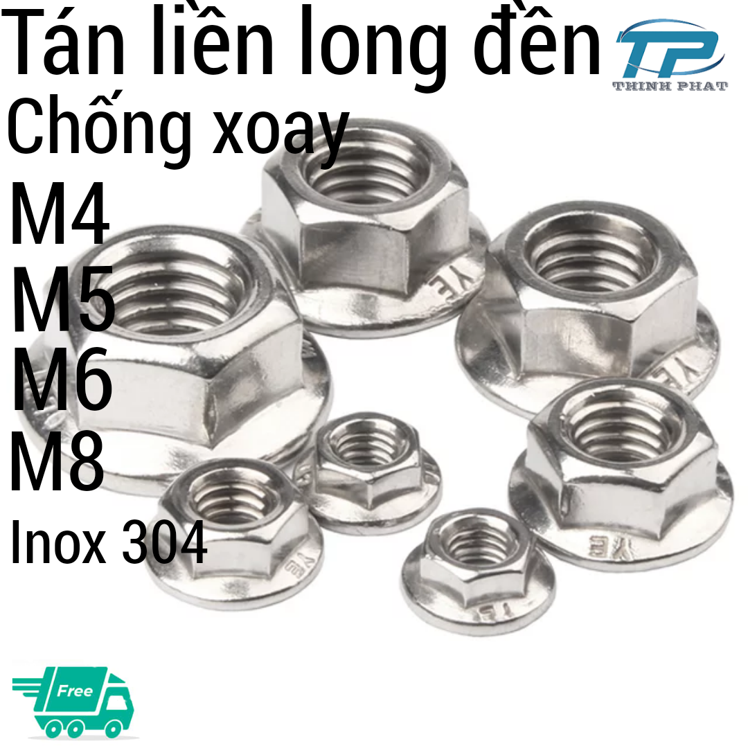 20 con Tán liền long đền chống xoay M4 M5 M6 hoặc M8 inox 304 ngyên chất có thể chọn số lượng 20 con hoặc 50 sẽ rẻ hơn