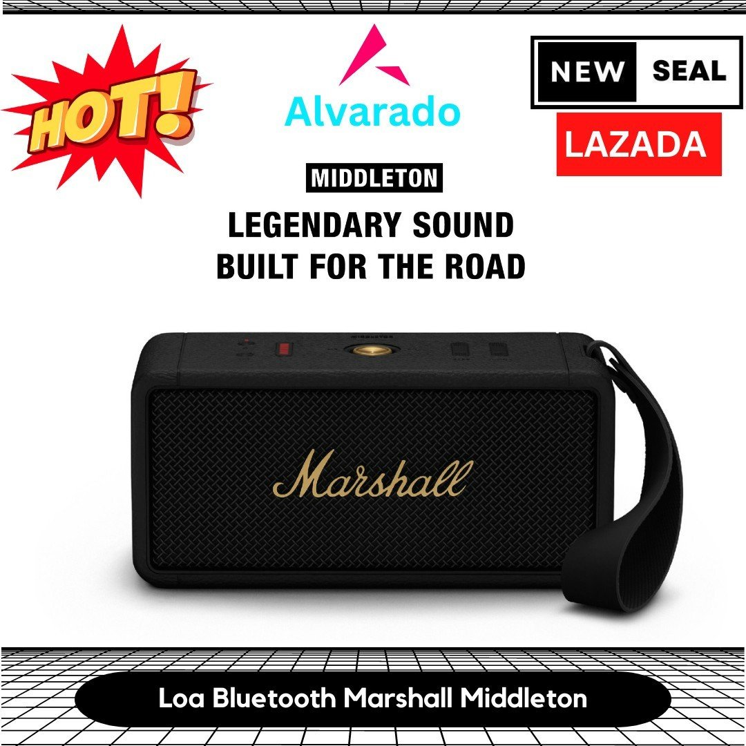 Loa marshall m3 , loa bluetooth marshall middleton m3 , âm thanh mạnh mẽ , class d,âm thanh true stereophonic với 2 củ loa toàn dải 2 inch dynamic kết hợp 2 passive radiator