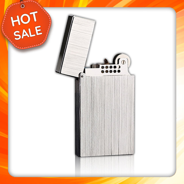 Hộp Quẹt Bật Lửa Dupont Xăng DX08 Họa Tiết Xước Mịn - Dùng Xăng Bấc Đá Cao Cấp