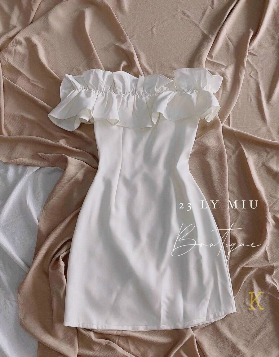 🔥 đầm dự tiệc bẹt vai bèo ngực