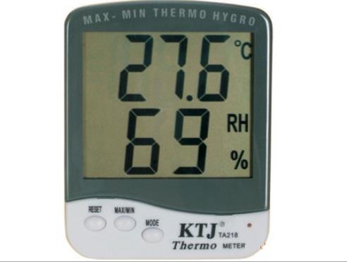 Đồng hồ đo nhiệt độ độ ẩm không khí trong phòng KTJ-TA218D Nhiệt ẩm kế điện tử kiêm đồng hồ đo thời gian báo thức cảm biến để bàn , treo tường màu trắng sữa thời trang ( Không dây )