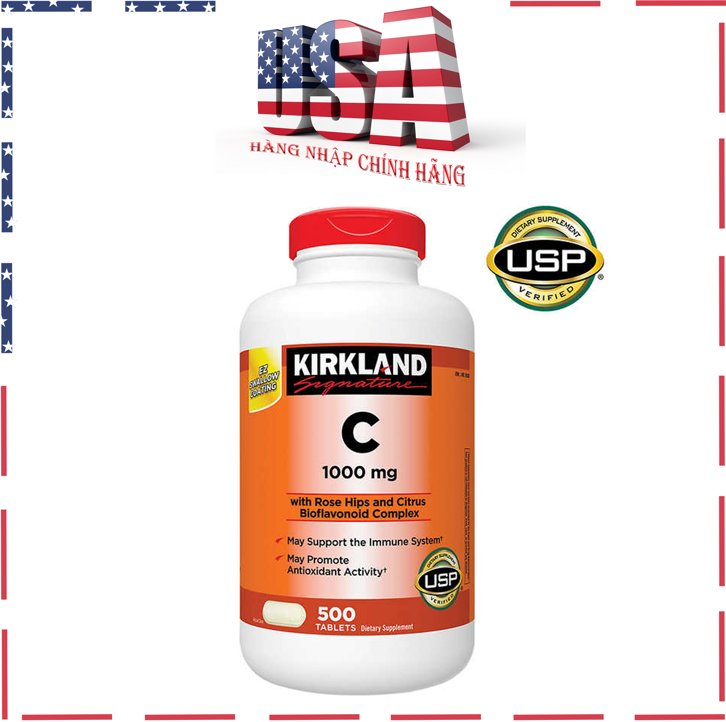 Viên uống vitamin c 1000mg kirkland hộp 500 viên của mỹ