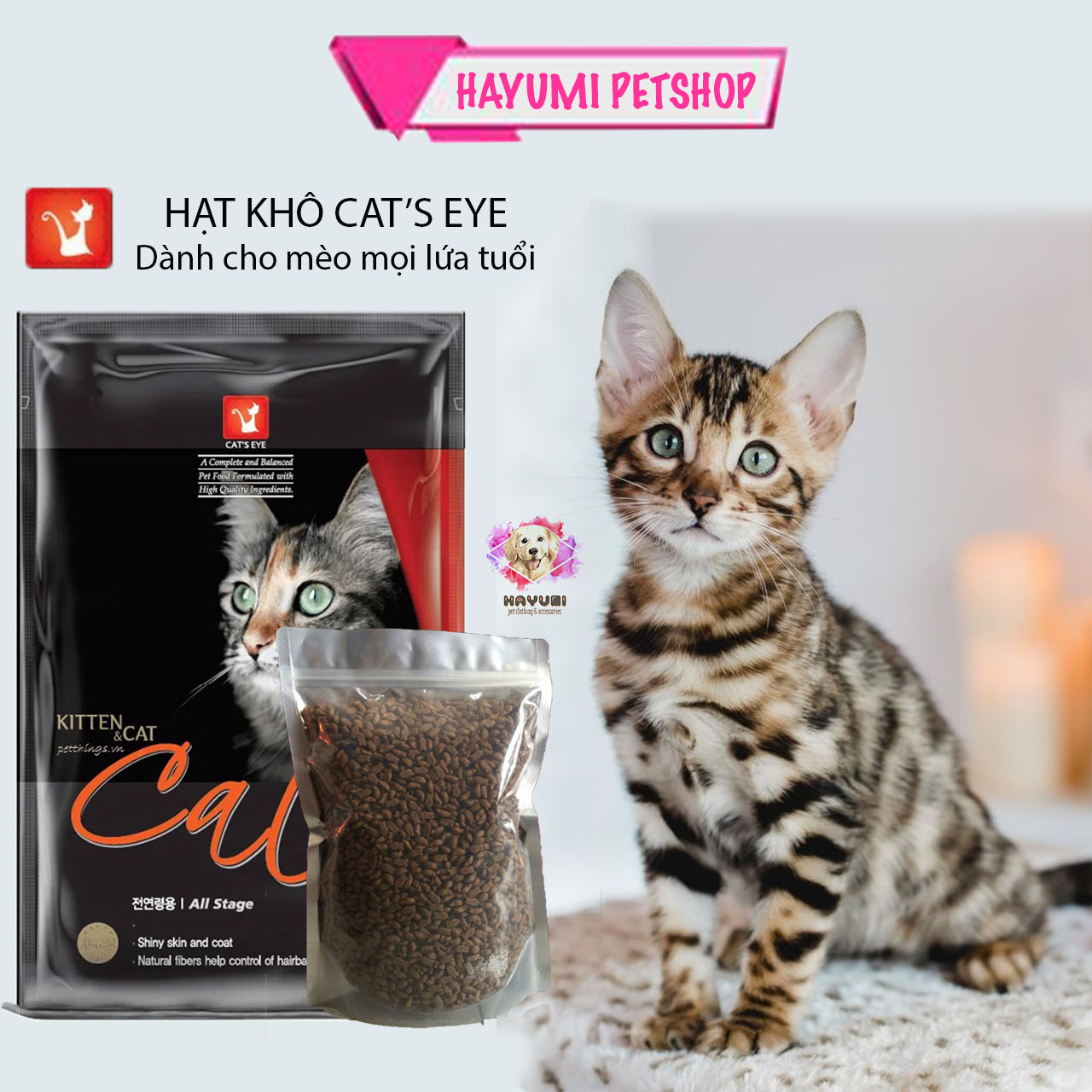 HẠT KHÔ CAT’S EYES - THỨC ĂN DÀNH CHO MÈO - 500G/1KG/1.5KG