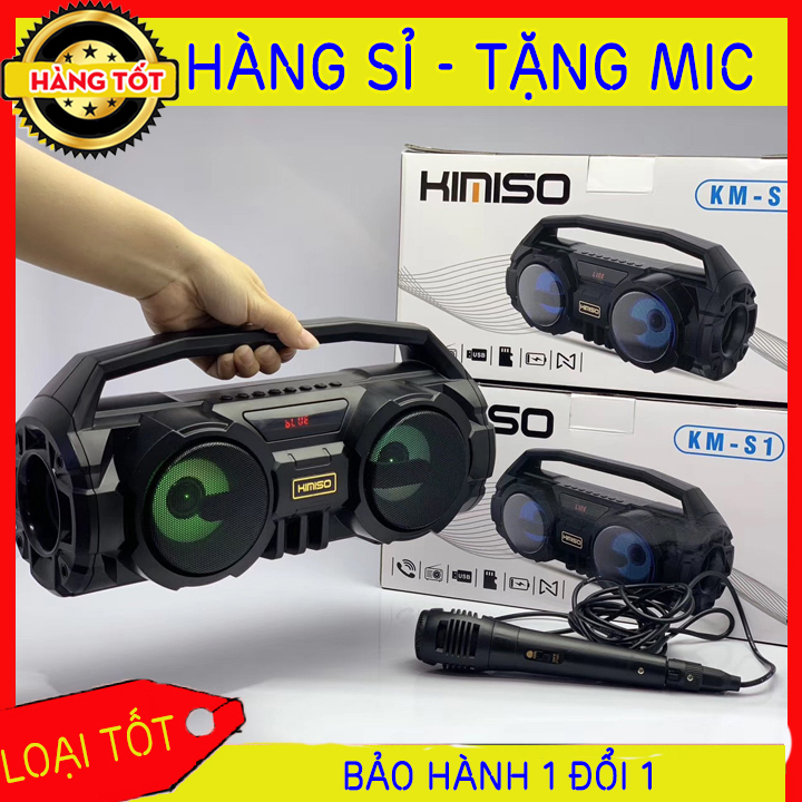 Loa bluetooth karaoke công suất cực lớn, loa xach tay mini kimiso s1