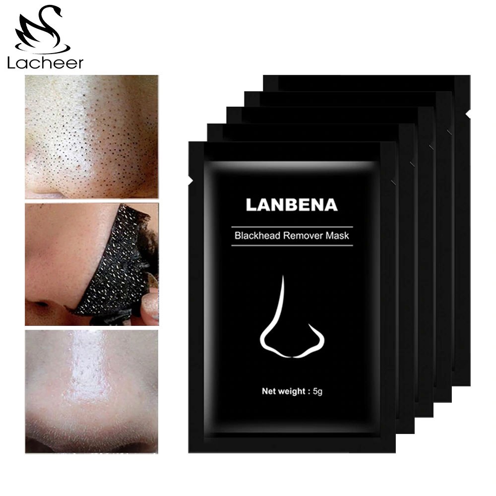 [HCM]LANBENA 5 Miếng Dán Lột Mụn Cám Hút Mụn đậu đen Làm Sạch Se Khít Lỗ Chân Lông Bamboo Charcoal Blackhead Remove Acne Mask