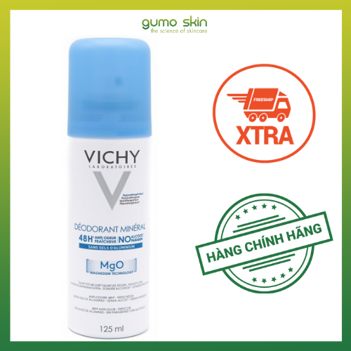Xịt Khử Mùi Giàu Khoáng, Giúp Vùng Da Dưới Cánh Tay Khô Thoáng Vichy DÉODORANT MINÉRAL (125ml)