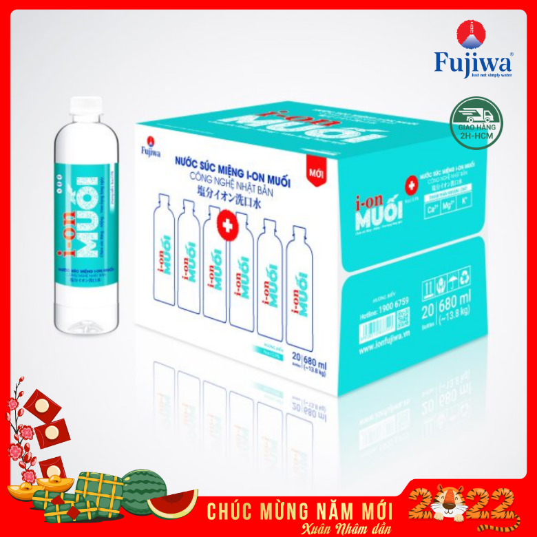1 Thùng nước muối - nước súc miệng ion muối Fujiwa - công nghệ Nhật Bản - Hương Biển/ thùng 20 chai 680ml
