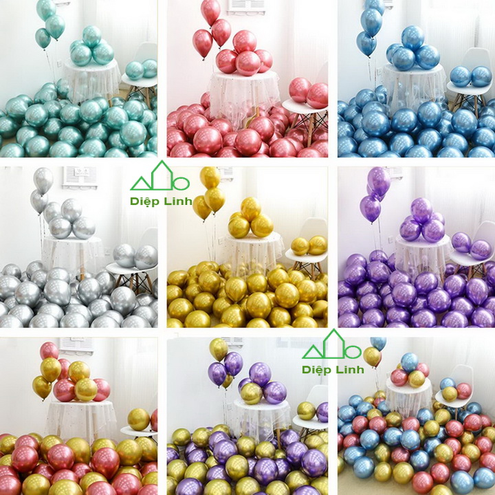 Set 50 quả bong bóng siêu nhũ 10 inch