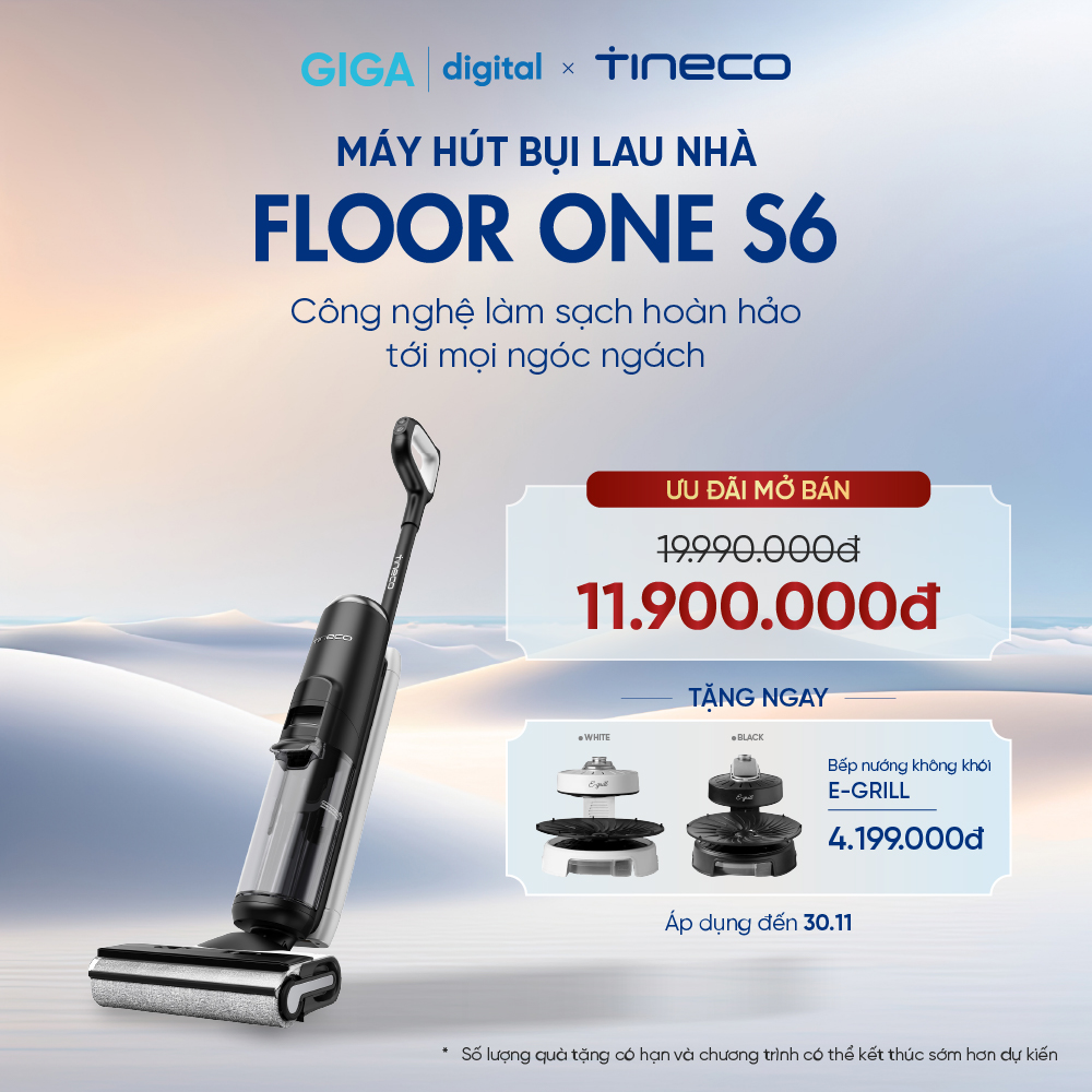 Máy hút bụi lau sàn Tineco Floor One S6 / Tineco S5 Pro 2 Cảm biến iLoop Hút và lau đa năng 3 chế độ làm sạch Tặng bếp nướng