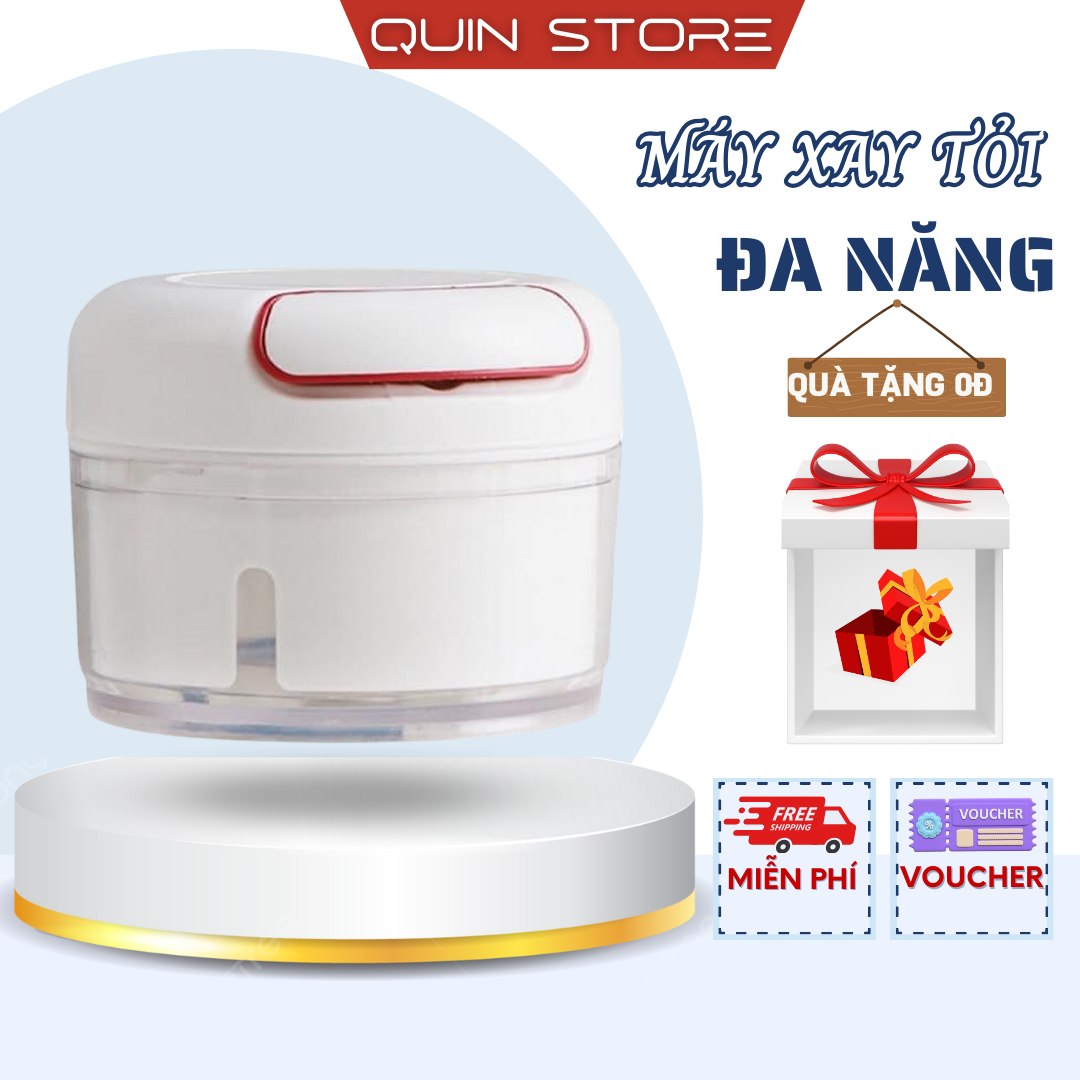 Máy Xay Tỏi Ớt Dây Rút, Máy Xay Tỏi Ớt Cầm Tay, Máy Xay Đa Năng Xay Thịt Xay Tỏi Ớt, Máy Xay Cho Bé Ăn Dặm