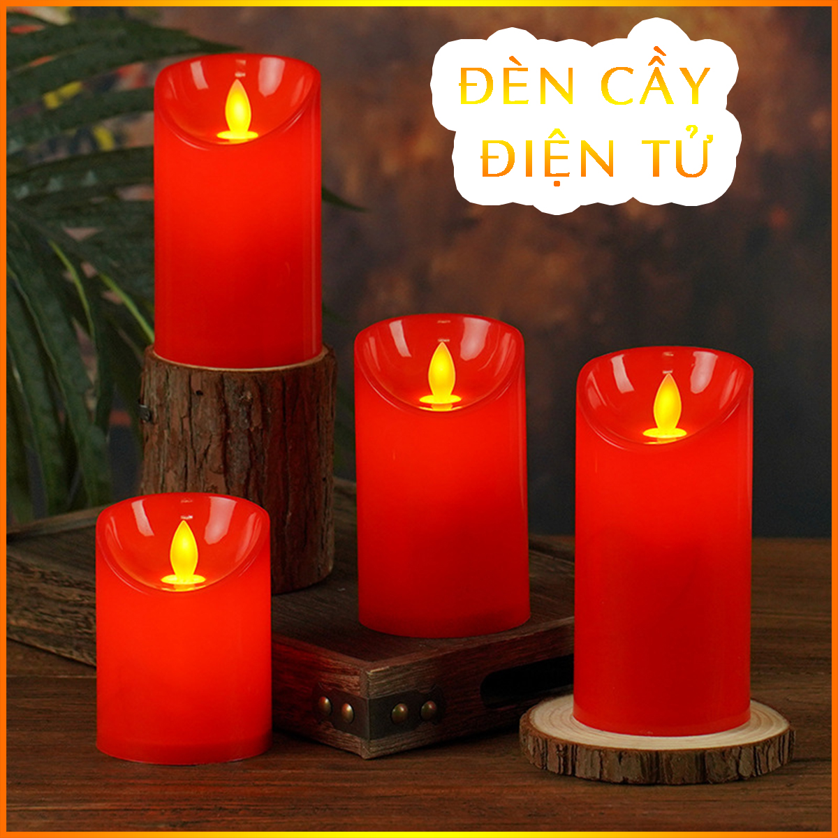 Nến đèn cầy điện tử thông minh tim đèn lắc lư 11cm dùng pin