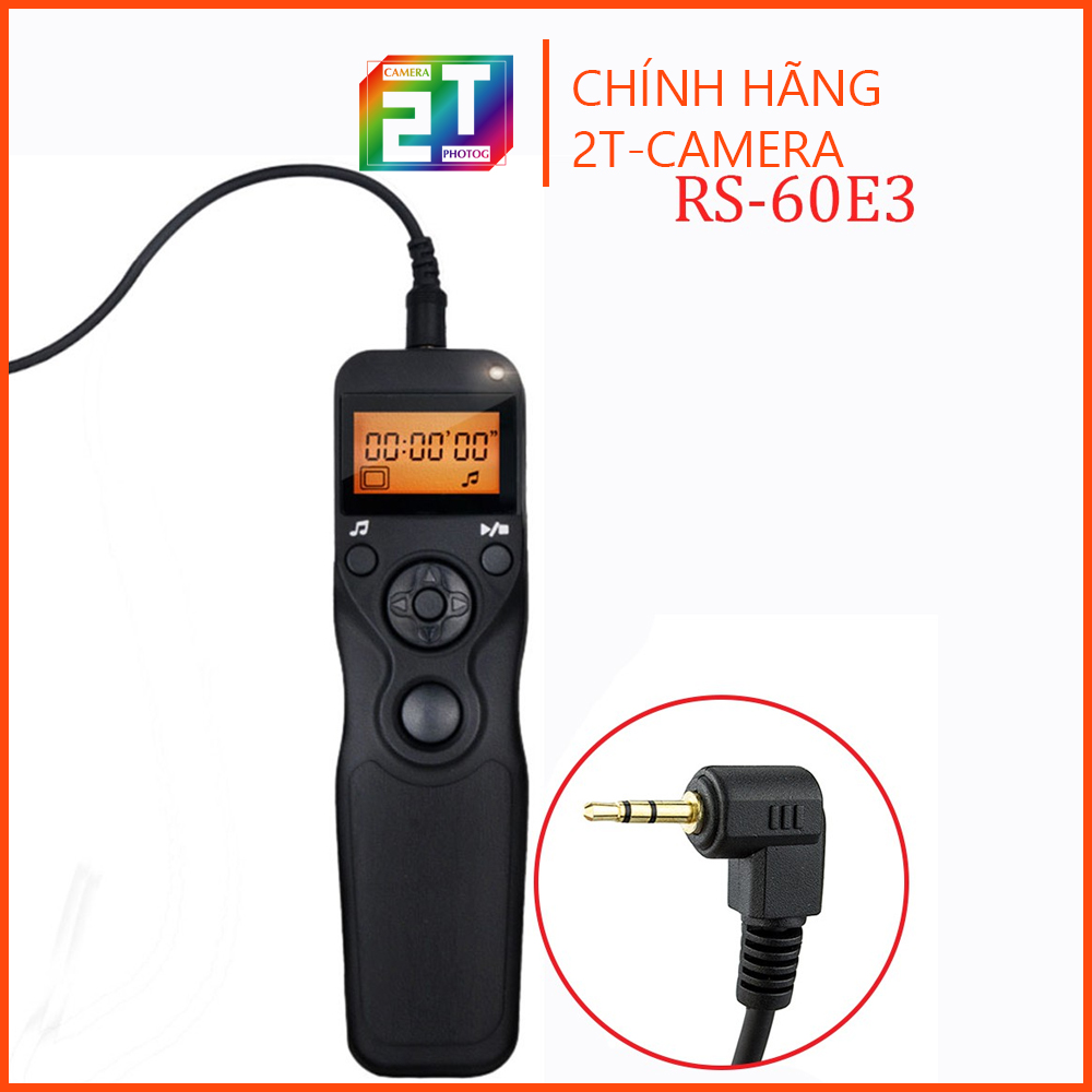 [HCM]Remote RS-60E3 cho máy ảnh EOS Canon 10D/20D/30D/40D/50D/60D/70D/77D/80D/100D/200D/300D/350D/400D/450D/500D/550D/600D/650D/700D/750D/760D/800D/1000D/1100D/1200D/1300D/Rebel và cho Pentax K5/K7/K100D/K200D/K10D/K20D (có kèm pin) - PHUKIEN2T-Q00909