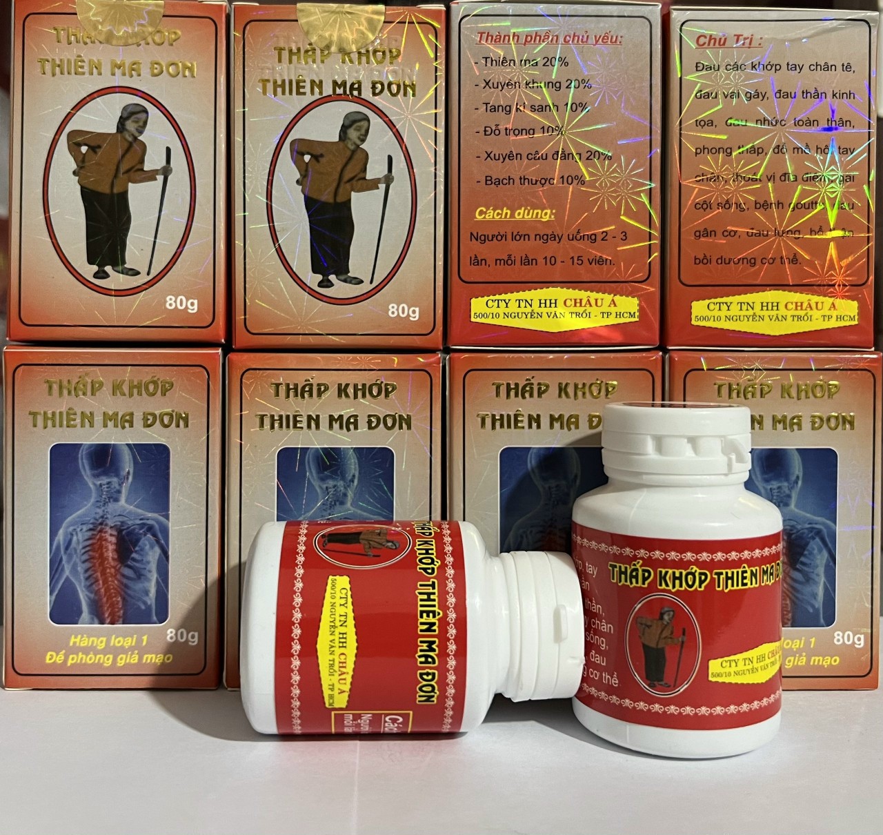Thấp khớp thiên ma đơn - lọ 80g - hàng loại 1