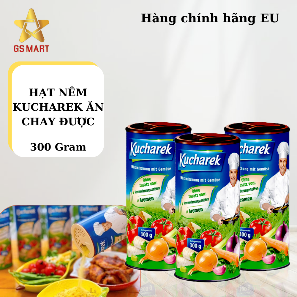 Date tháng 11/2025 hạt nêm rau củ kucharek lon 300g nhập khẩu đức