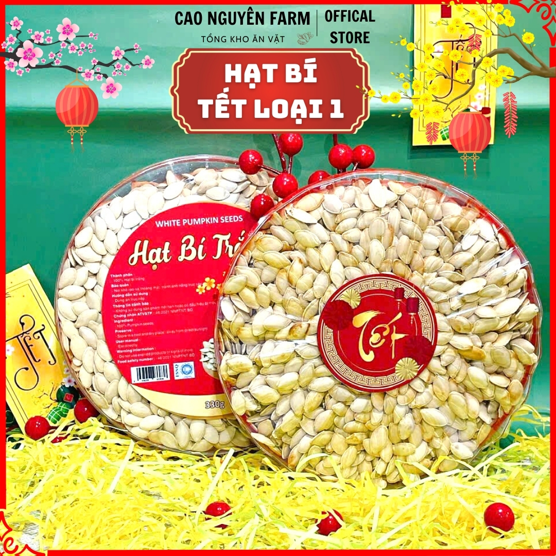 Hàng tết hạt bí ngô rang tay loại 1, hạt to mẩm, thơm ngon, cực giòn, túi zíp 500g, hạt bí rang muối ăn vặt, hạt ăn tết, quà tết_ Cao Nguyên Farm