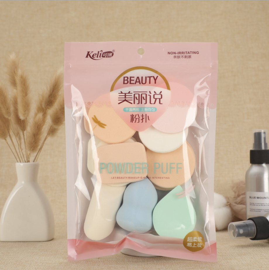 Set 13 bông mút trang điểm dặm phấn hàng nội địa mút mềm dai mịn siêu đẹp