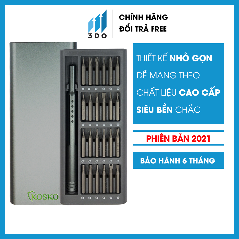 Bộ tua vít đa năng KOSKO sửa điện thoại [BẢO HÀNH 6 THÁNG] Tua vít mở điện thoại Có nam châm 24 vít đa năng có hộp đựng , tua vít, tô vít, tuốc nơ vít