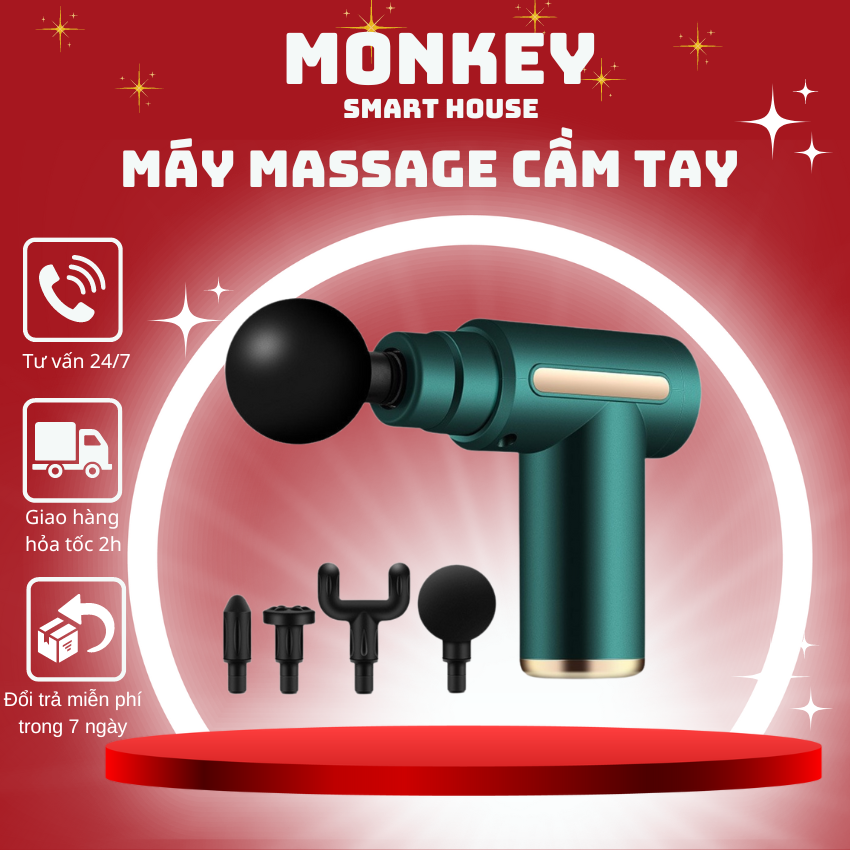 Máy massage cầm tay mini 4 đầu 6 cấp độ