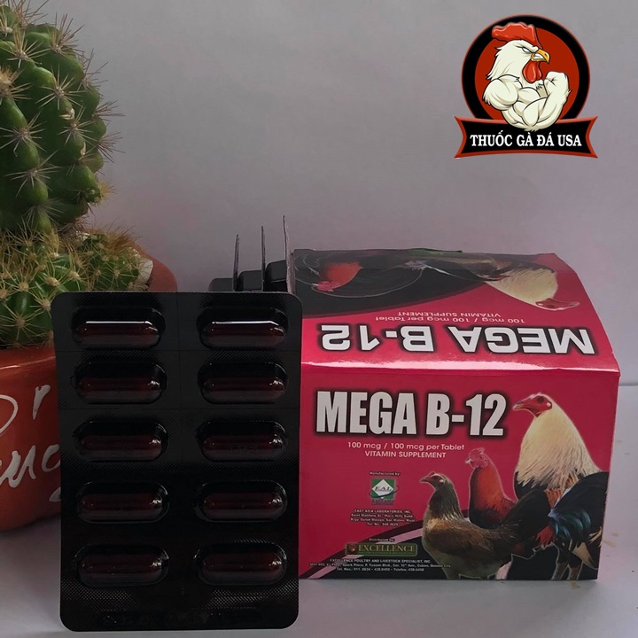 Thuoc Cho Ga Mega B12 Lên Nước Máu - Hộp 100 Viên