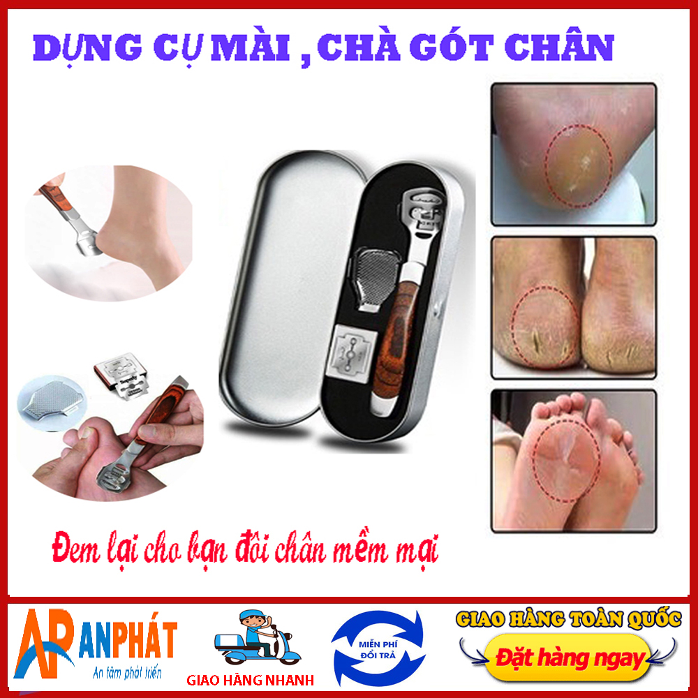 Dụng Cụ Chà Gót Chân Tẩy Da Chết Kèm 10 Lưỡi Dao Cạo Dao Cạo Da Chết Gót Chân- Bào Gót Chân- Dụng Cụ Mài Gót Chân Chuyên Dụng Salon Đẩy Lùi Vết Chai Sạm Hiệu Quả