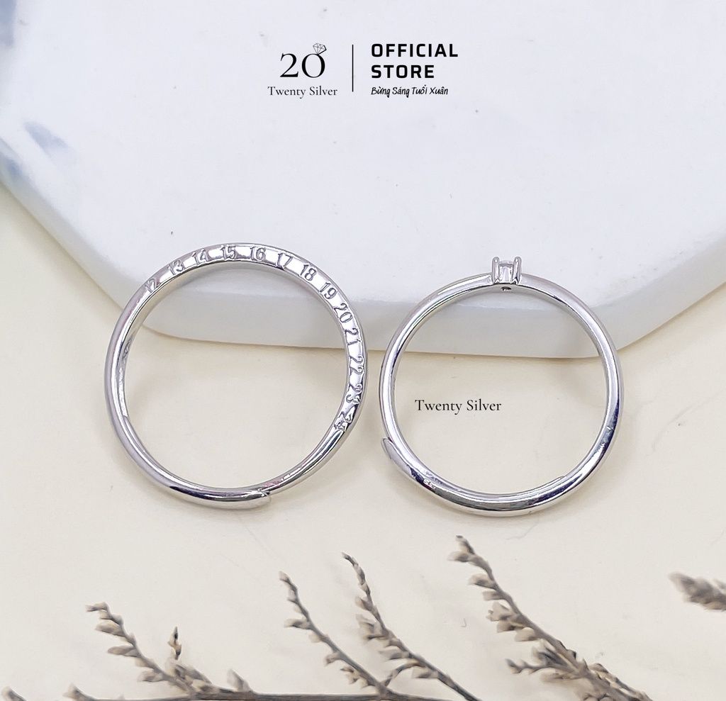 Nhẫn đôi dòng thời gian bạc 925 ndarj9047 - 20silver. nhẫn đôi bạc tình yêu cặp đôi