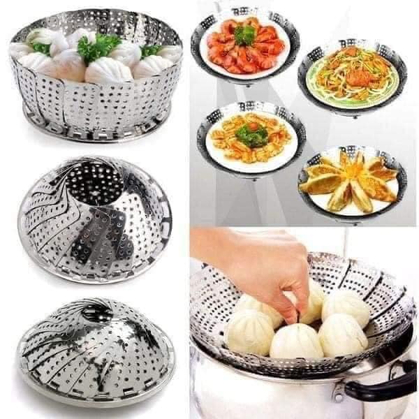 Vỉ xửng hấp inox xòe cao cấp có thể bung gập dễ dàng tiện lợi