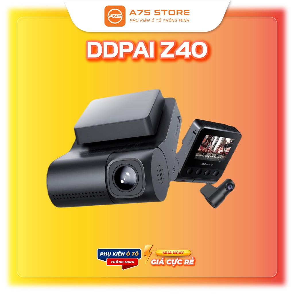Camera hành trình ô tô DDPai Dash cam Z40 Màn hình LCD kép 2.4 inch 1944P