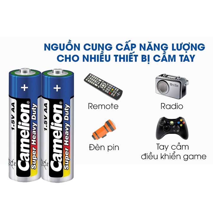 Pin Tiểu Pin AA Camelion super heavy duty vỉ 2 viên