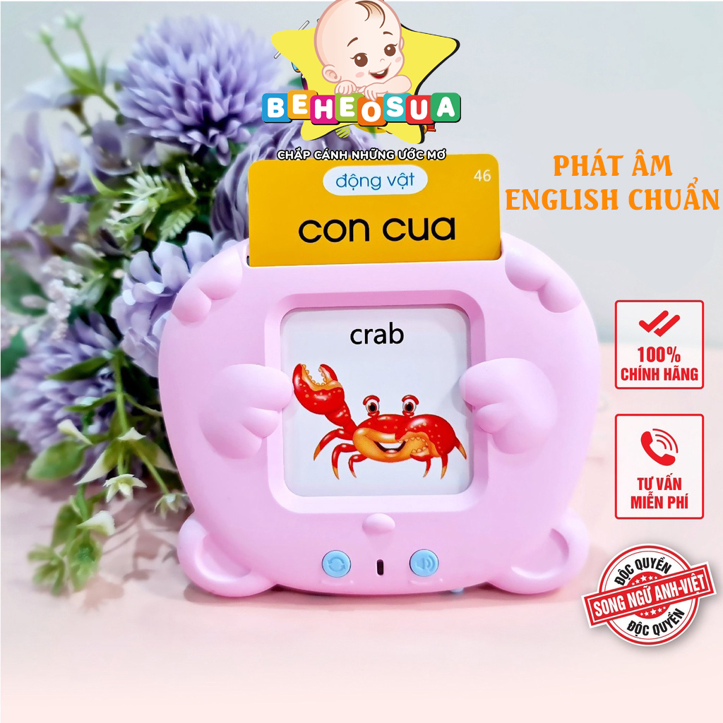 Máy đọc thẻ cho bé sung ngữ ANH - VIỆT máy đọc thẻ tiếng anh cho bé song ngữ anh việt 510 từ bảo hành 6 tháng