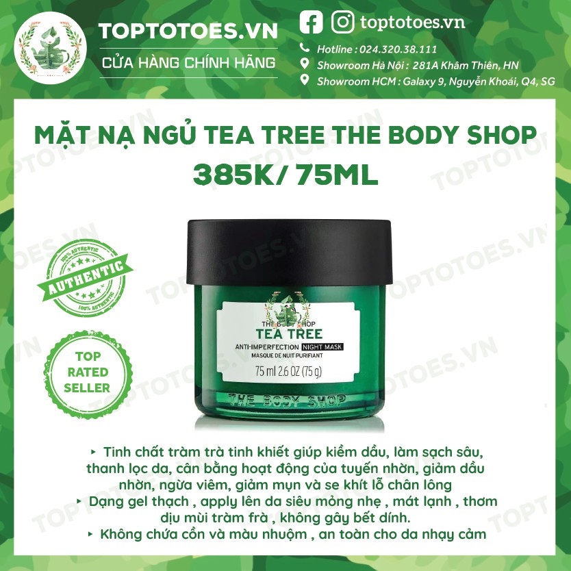 [Date sale] Mặt nạ ngủ The Body Shop Tea Tree Anti-imperfection Night Mask ngừa và giảm mụn thanh lọc da kiềm dầu