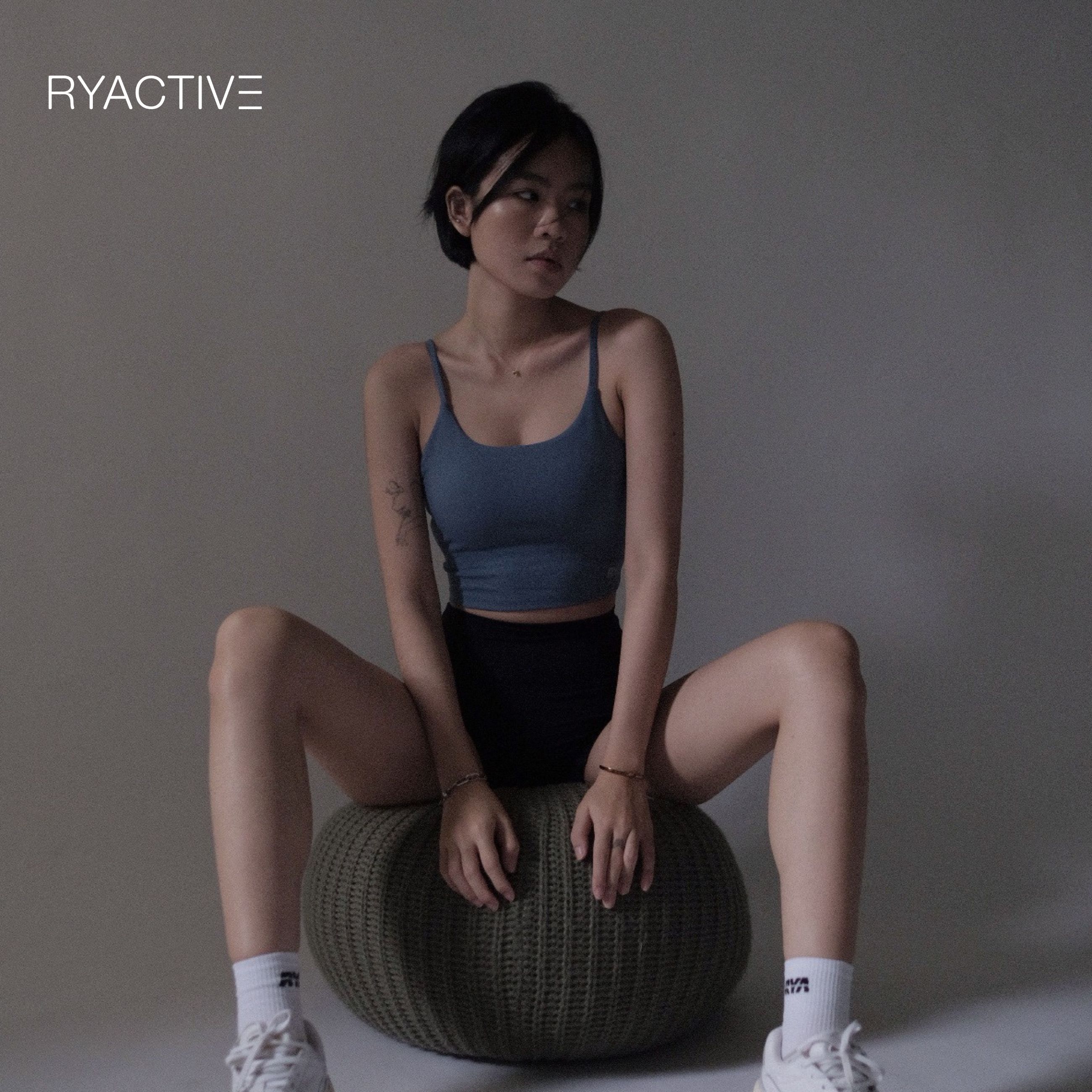 Áo ngực thể thao ryactive - strappy croptank blue