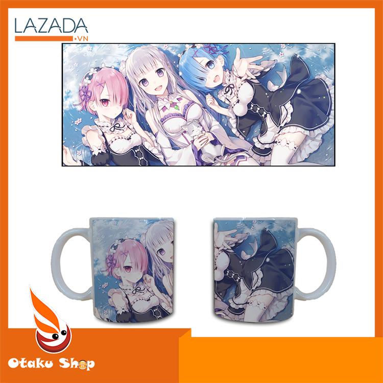 Ly sứ in hình Anime Re:Zero-Re:Zero kara Hajimeru Isekai Seikatsu - Ram Rem vs Emilia
