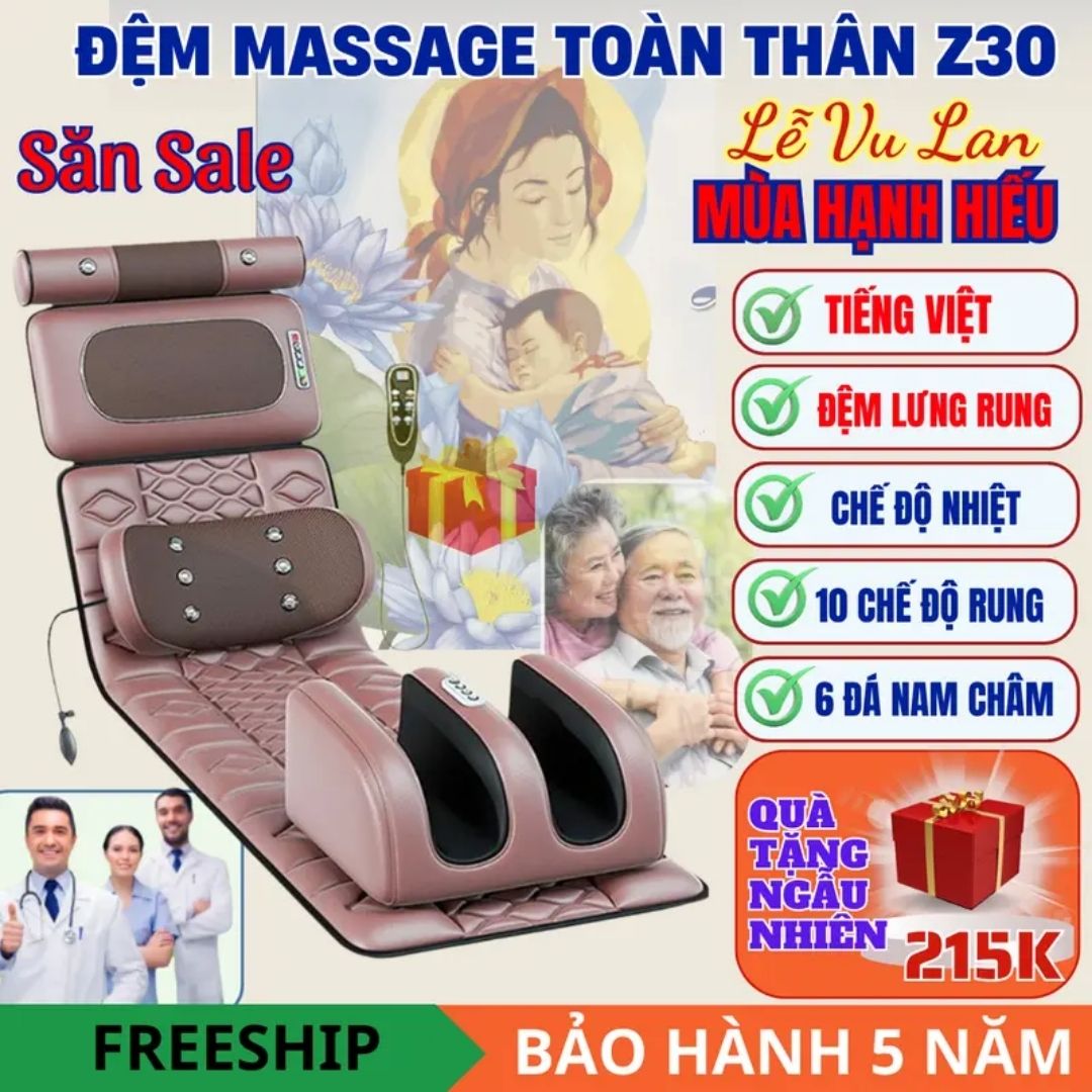Đệm/Nệm massage toàn thân xoa bóp giảm đau mỏi phục hồi sức khỏe hiệu quả hơn Máy matxa cầm tay, Máy massage cổ vai gáy