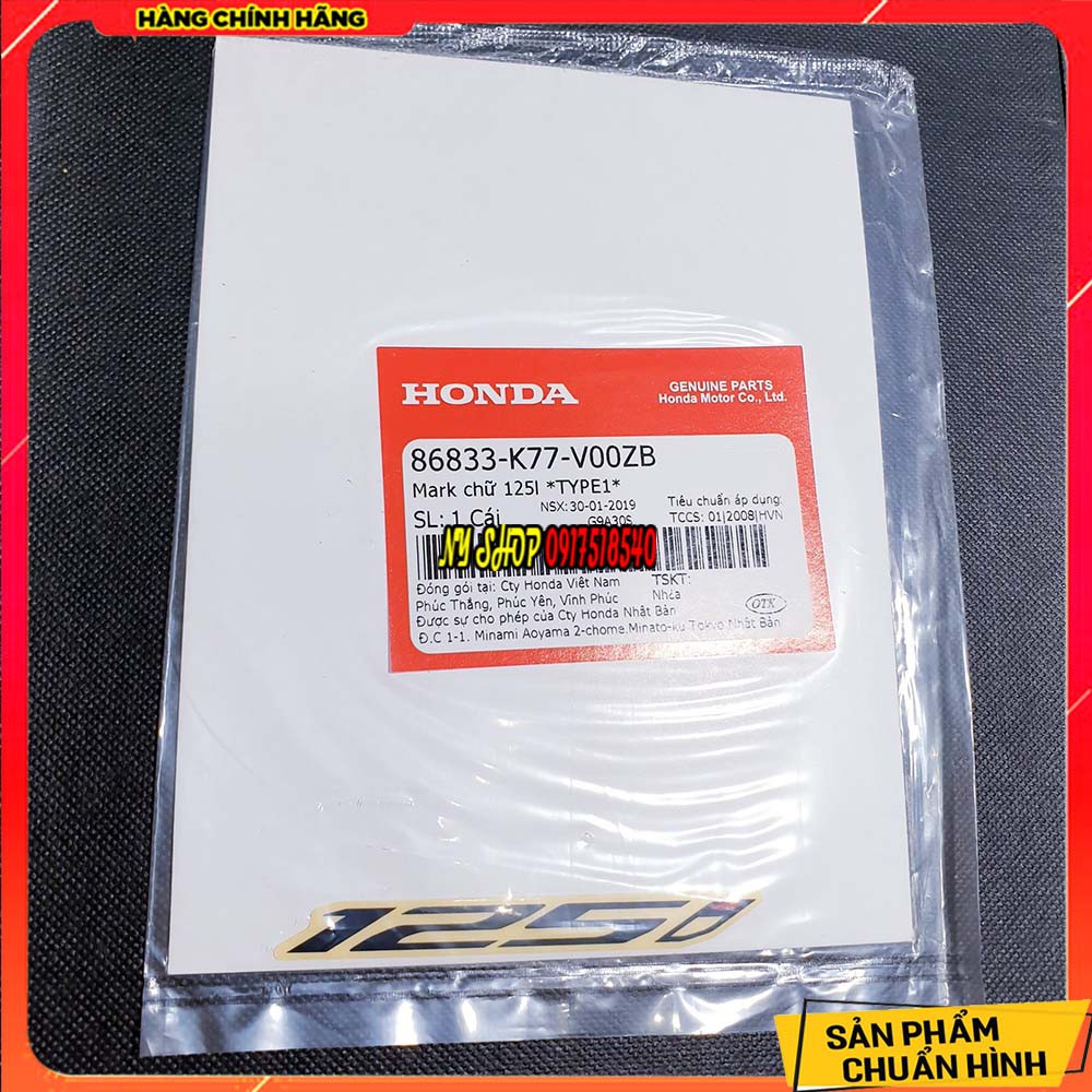 🏍 1 đôi tem 125i cho sh việt - tem honda chính hãng 🏍