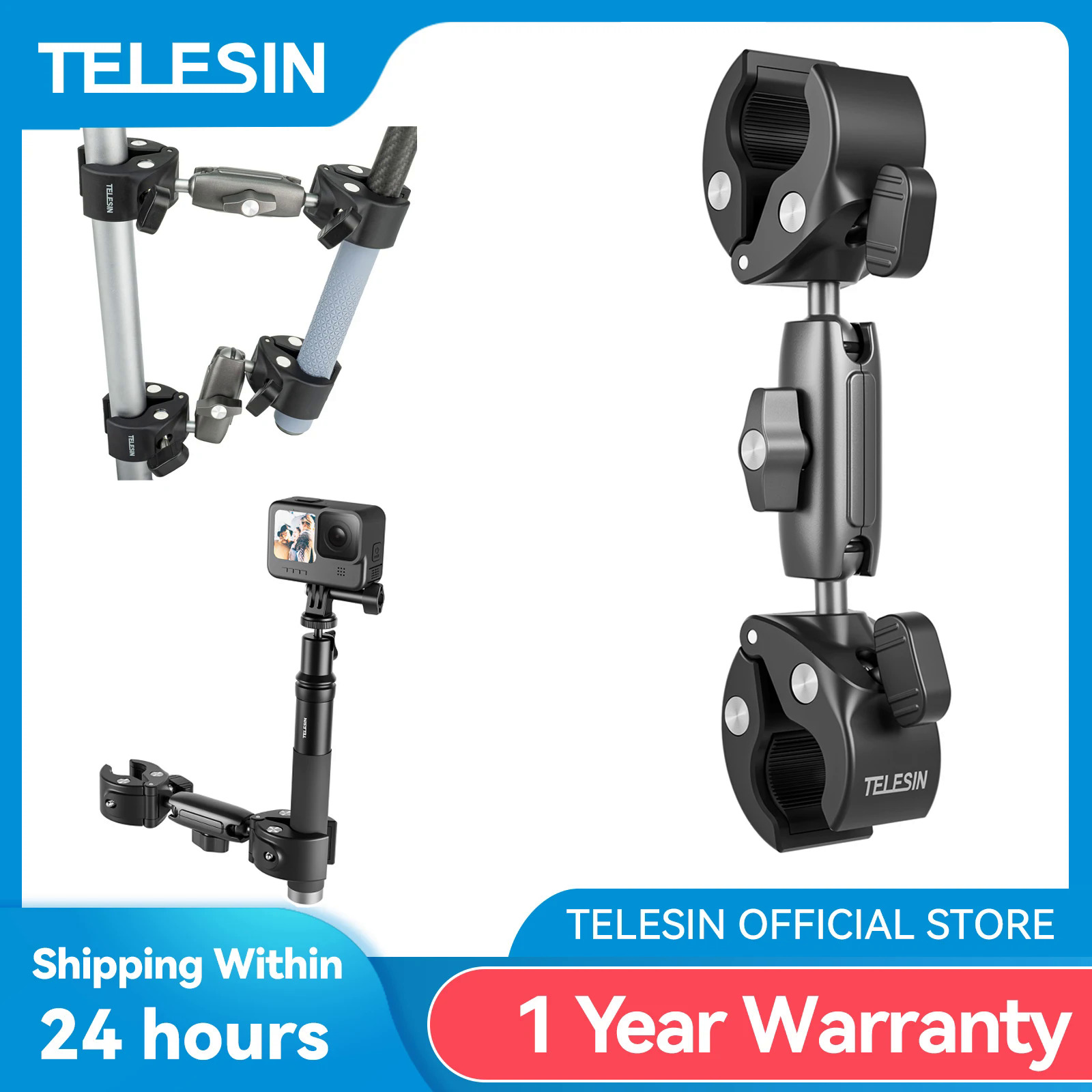 esin xe máy xe đạp Monopod xe đạp tay lái toàn cảnh núi vô hình selfie thanh khung giá cho GoPro anh hùng DJI insta360