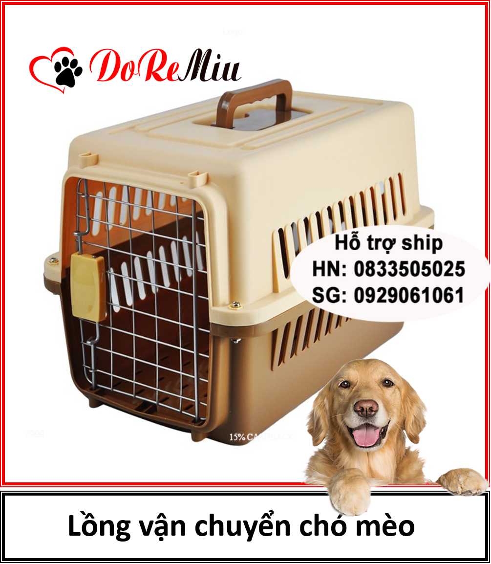 Lồng hàng không Doremiu Size 3 có bánh xe Lồng vận chuyển chó mèo thú cưng loại lớn