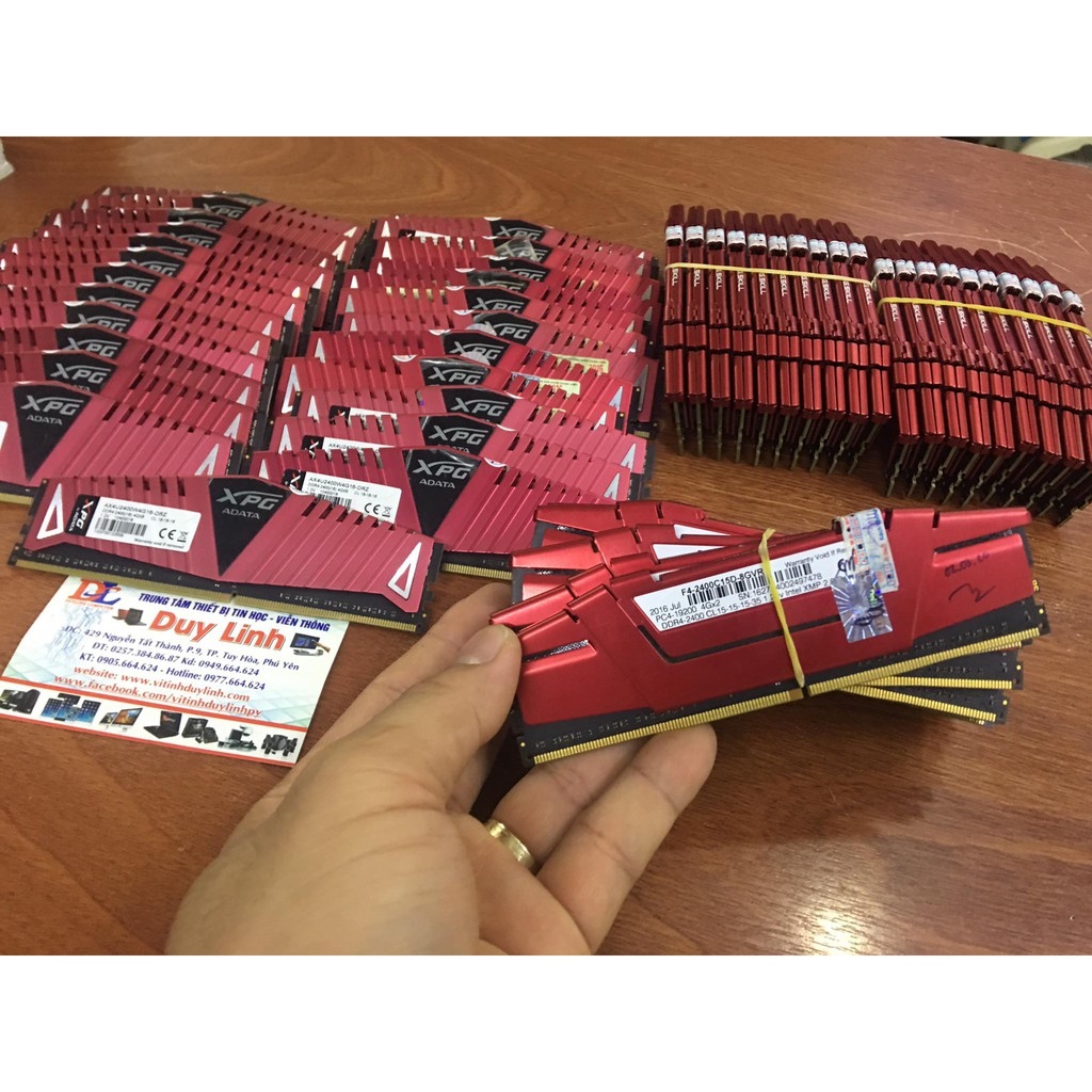Mã ELHAJUNE giảm 6 đơn 99K Ram DDR4 2400 4G gskill và adata tản thép đỏ