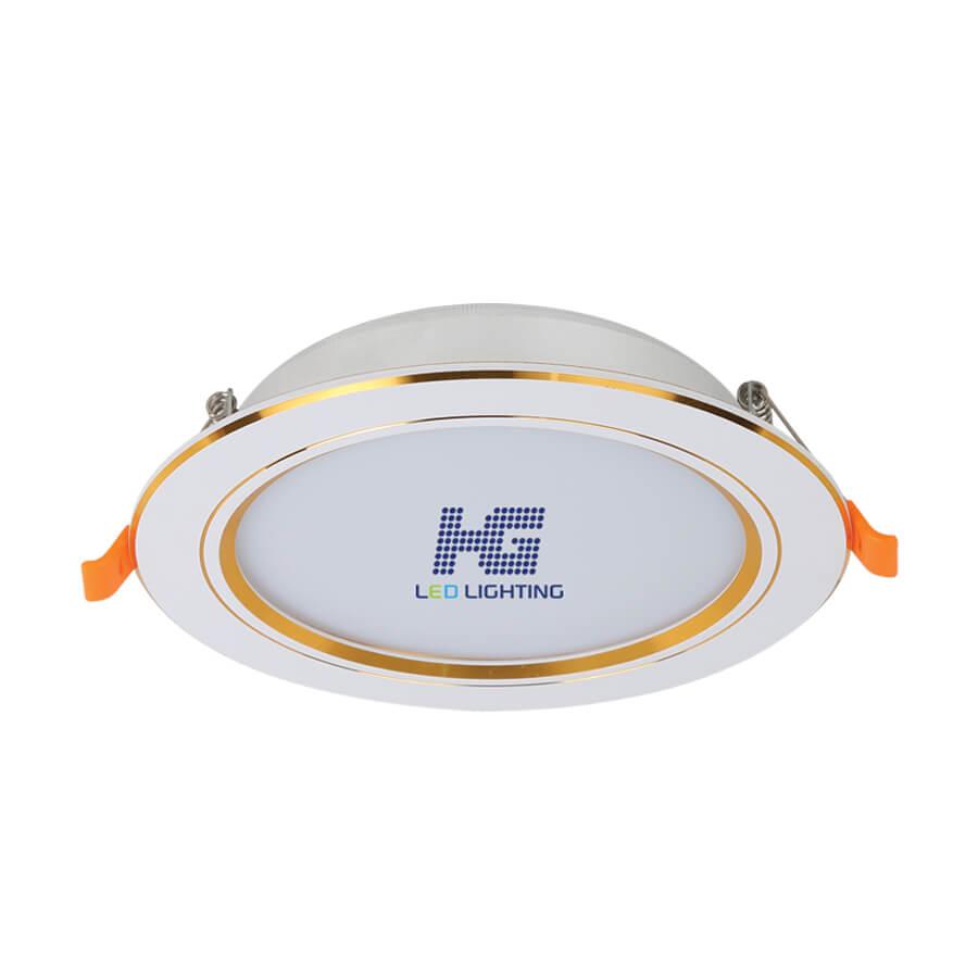 Đèn led âm trần viền vàng 9W - 3 màu 3 chế độ