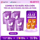 16L Nước Rửa Chén Keido.home Túi 2L – Hương Tinh Dầu Thiên Nhiên, Sạch Dầu Mỡ, Dịu Da Tay
