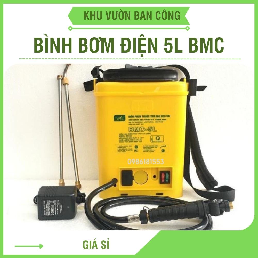 Bình bơm thuốc trừ sâu điện BMC, bình tưới cây PIN lithium 12v lực bơm mạnh tia mịn tỏa đều