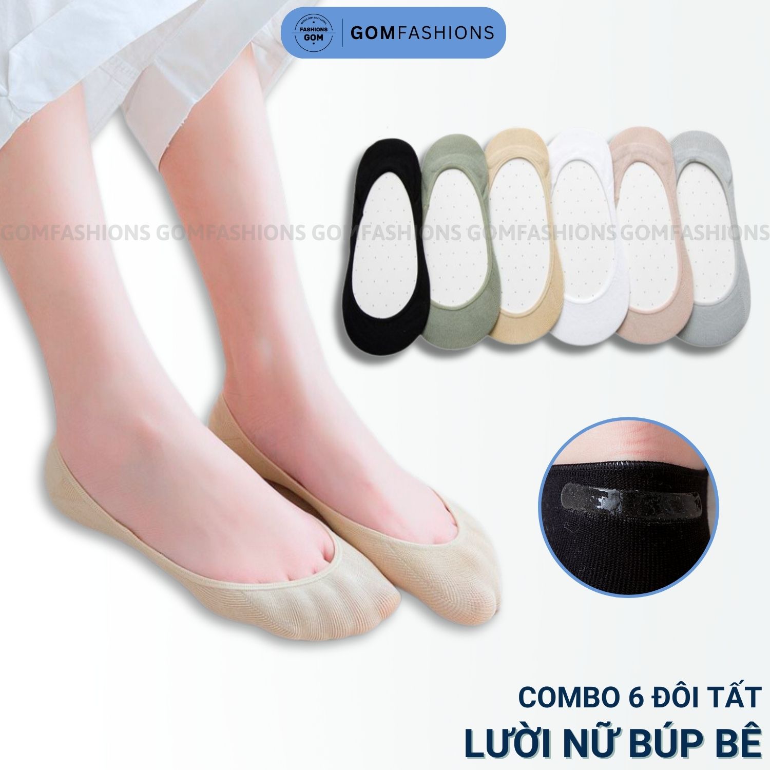 [SET 6 ĐÔI] Tất Lười nữ Cotton Cao Cấp Tất Nữ mang Giày Lười Giày Búp Bê Mềm Mịn thoáng mát - Ngắn Mũi Không Lộ Tất