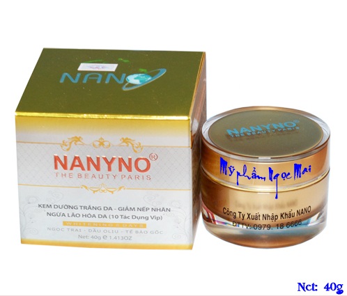 Kem dưỡng trắng, Giảm nếp nhăn, Ngừa lão hóa da Cao Cấp 10 tác dụng NANYNO 40g