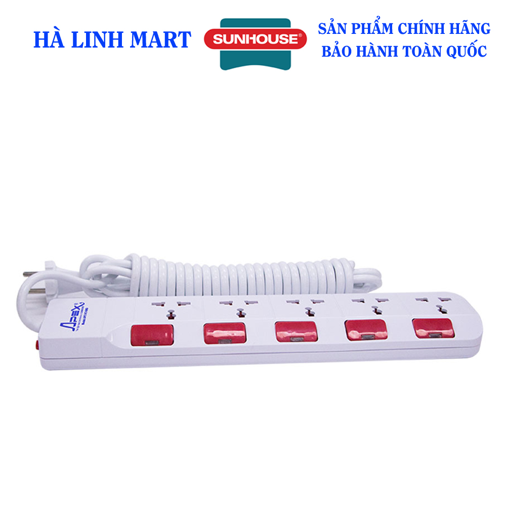 Ổ cắm điện sunhouse apex ape-oc1-5rd - ổ điện đa năng - bảo hành 12 tháng