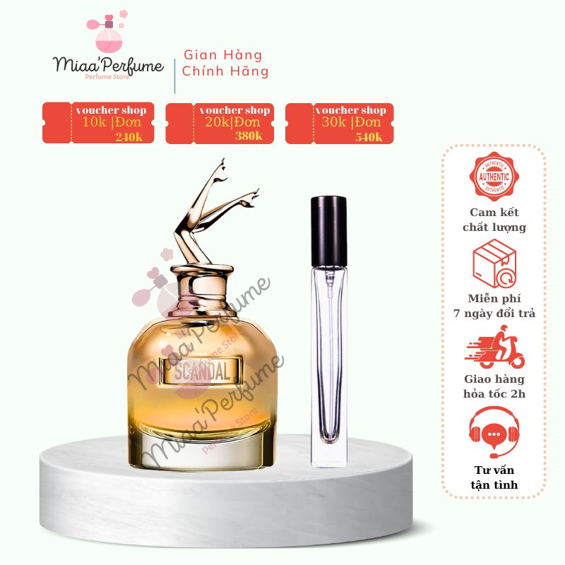 Auth Nước hoa chiết nữ 10ml Jean Paul Gaultier Scandal Gold Eau De Parfum - Nước hoa Lôi cuốn, Bí ẩn, Sang trọng