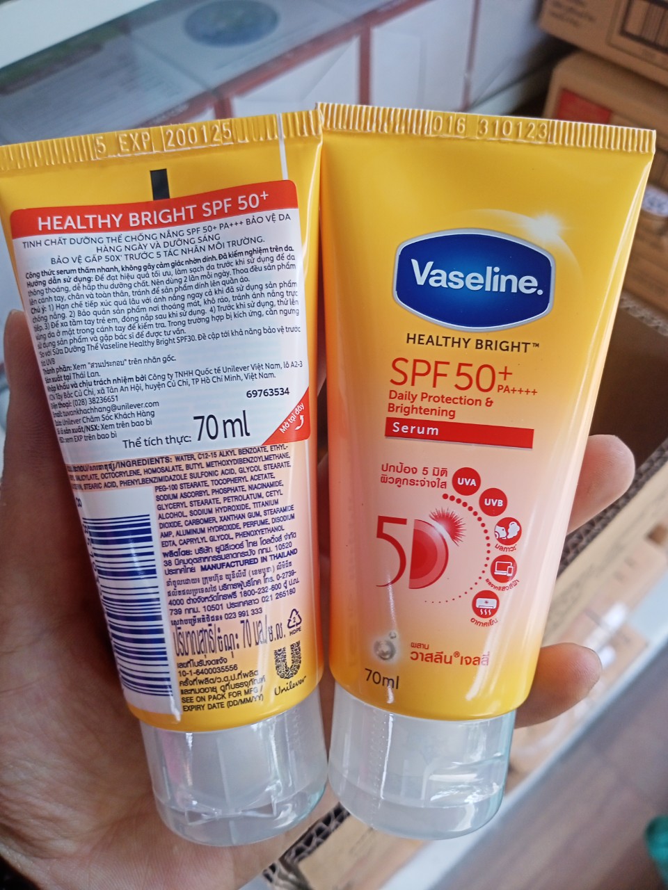 Tinh chất serum dưỡng thể chống nắng SPF 50+ dưỡng sáng da Vaseline 70ml