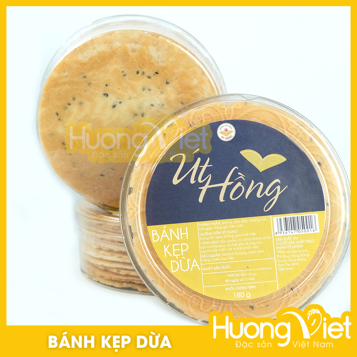 Bánh kẹp dừa nướng Út Hồng bánh xốp giòn đặc sản Tây Ninh đồ ăn vặt miền Nam mê luôn ngay lần đầu thưởng thức ăn vặt mùa Tết