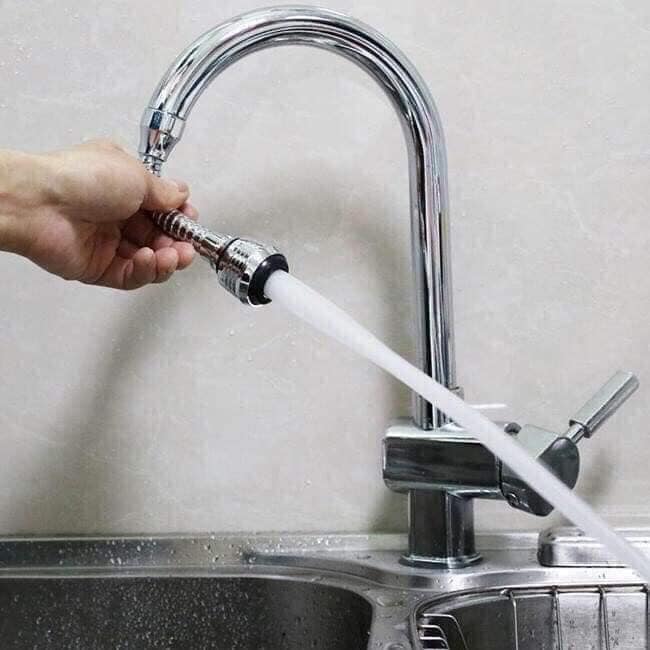 Đầu vòi nối tăng áp lực nước 360 độ-vòi nước tăng áp xoay 360 độ inox-đầu nối dài vòi nước tăng áp xoay 360 độ