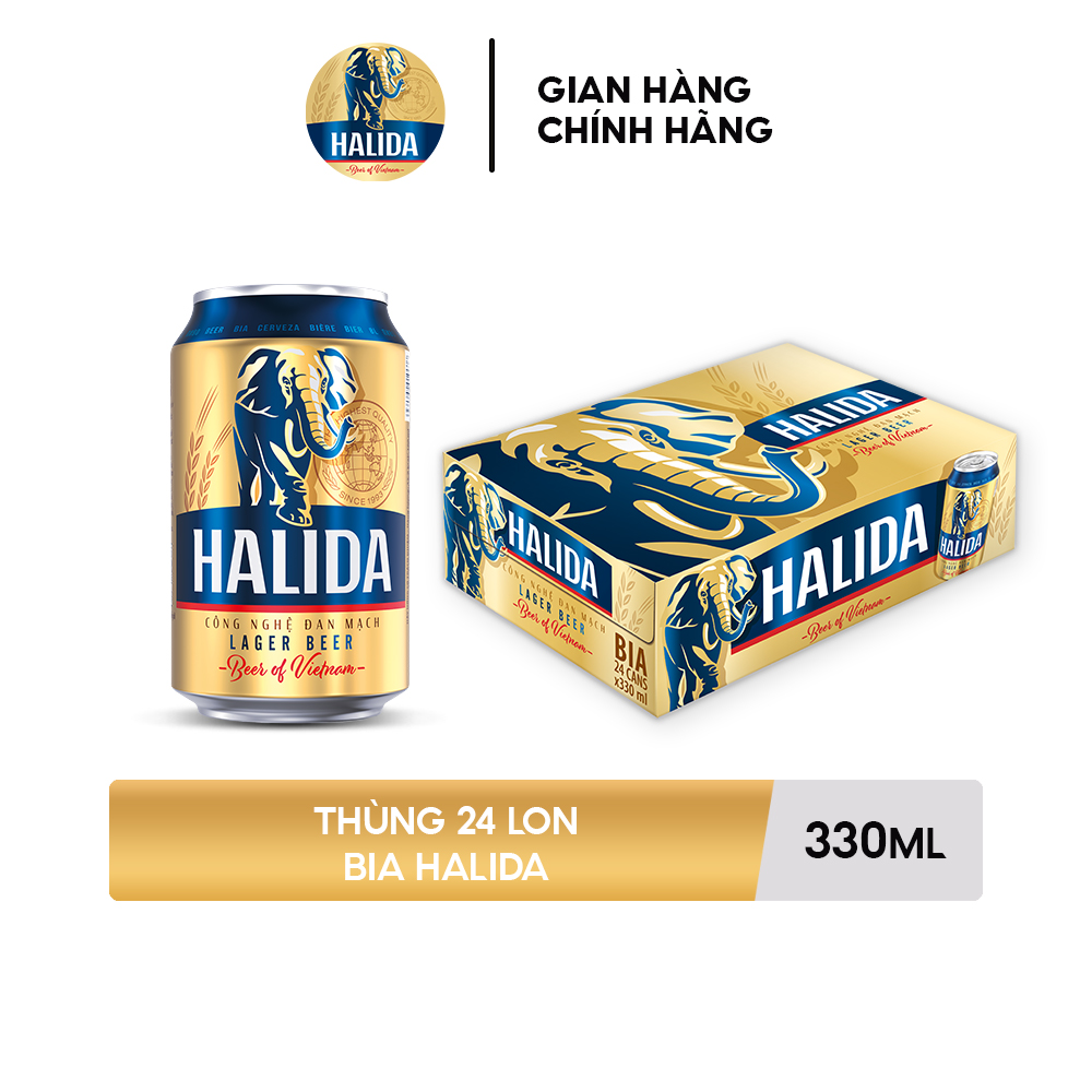 Nồng độ cồn 4.5% - Thùng 24 lon bia Halida 330ml